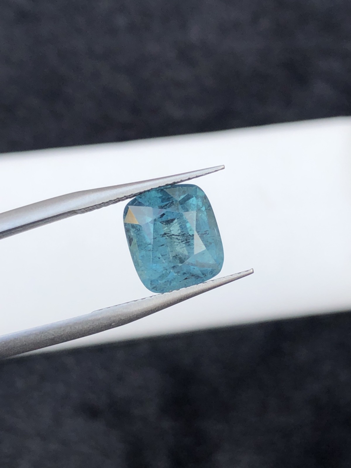 Natural 4.7 carats Blue Tourmaline Cushion Cut Untreated Afghanistan Gem