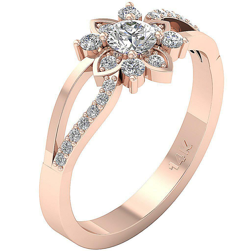 Round Cut Diamond 0.70 Ct SI1 G Solitaire Engagement Ring 14K Yellow Gold 7.60MM