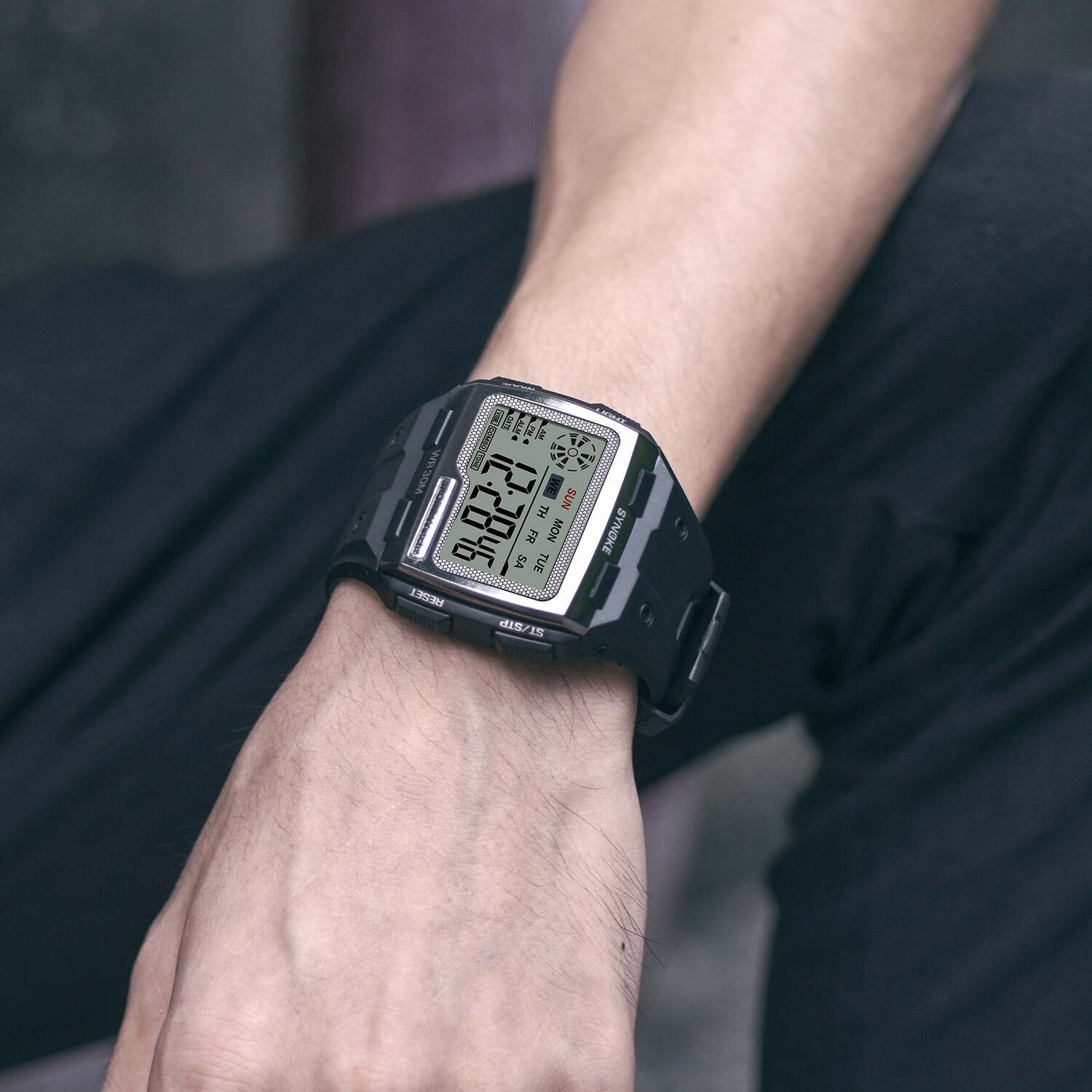 Men’s Digital Sports Watch LED Screen Large Face Military Waterproof Wristwatch