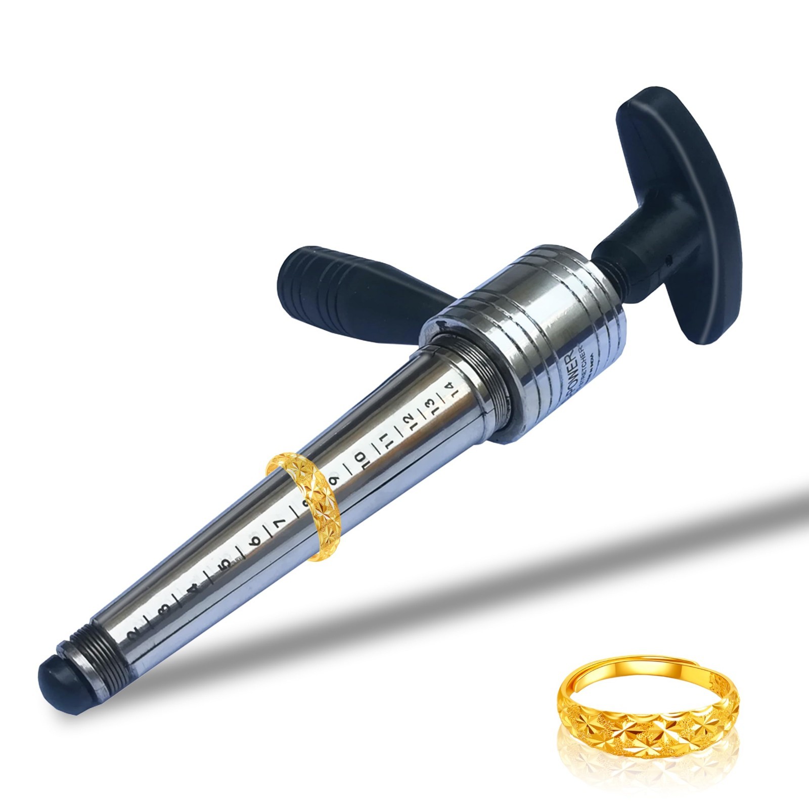 Manual Ring Stretcher & Adjuster Tool for Jewelry Making – Sizes 2-14, Expands M