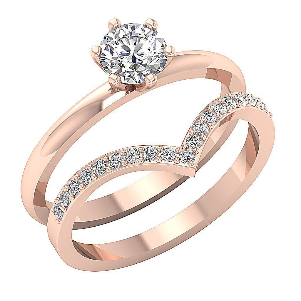 I1 G 1.10 Ct Natural Diamond 14k White Gold 11.00MM Bridal Anniversary Ring Set