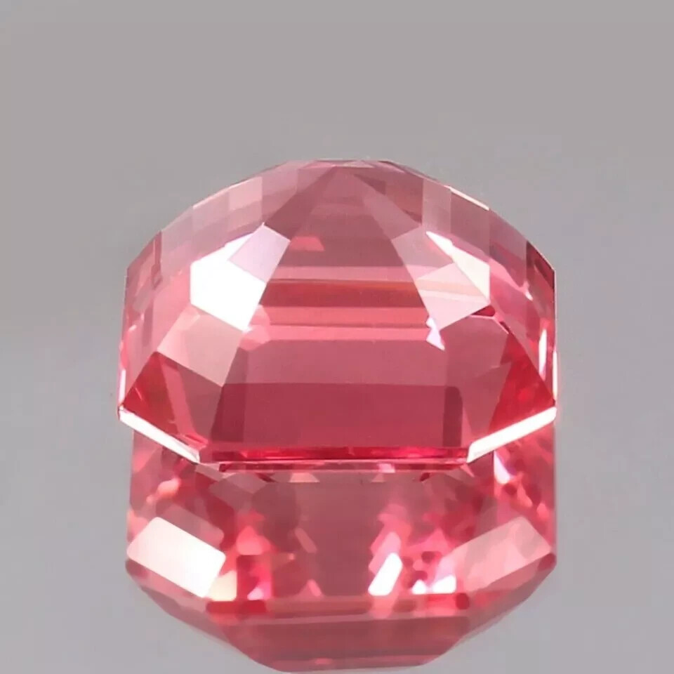 Natural Ceylon Padparadscha Sapphire 80 Ct Asscher Cut Loose Certified Gemstone