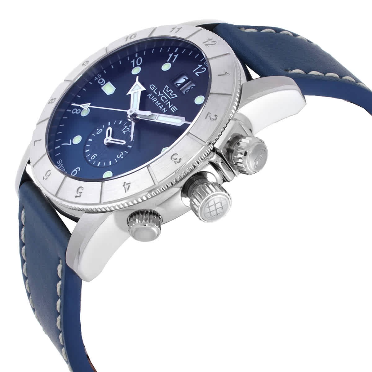 Glycine Airman Contemporary GMT Quartz Blue Dial Men’s Watch GL0151