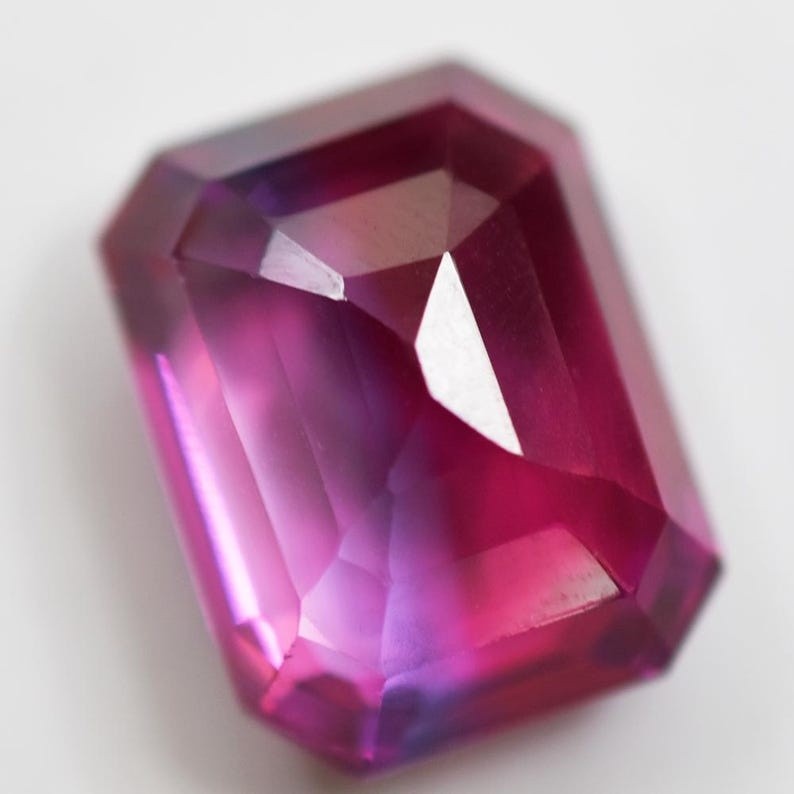 9.26 Ct Certified Natural Bi Color Sapphire Emerald Cut Jewelry Gemstone