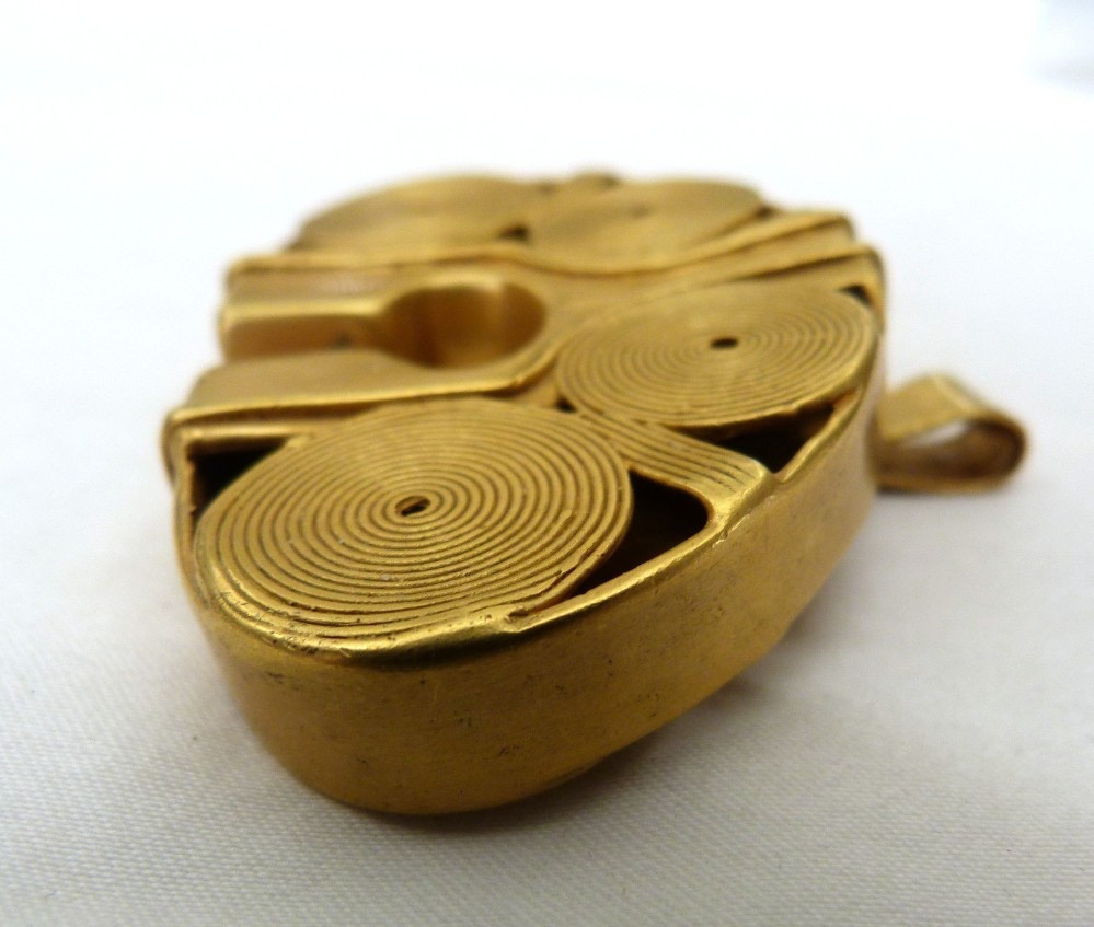GALERIA JOYERIA CANO “SIMIN” 24K GOLD PLATE SPIRAL PIN OR PENDANT ~$315 RETAIL