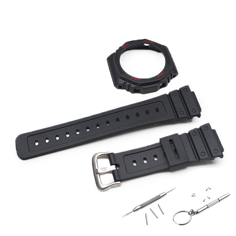 Sports Strap Resin Watch Band + Case Cover For Casio GA-2100 Camouflage/Classic