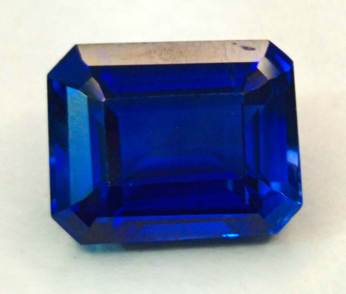 9-11 Ct Natural Emerald Cut Certified Blue Sapphire Loose Gemstone RK294