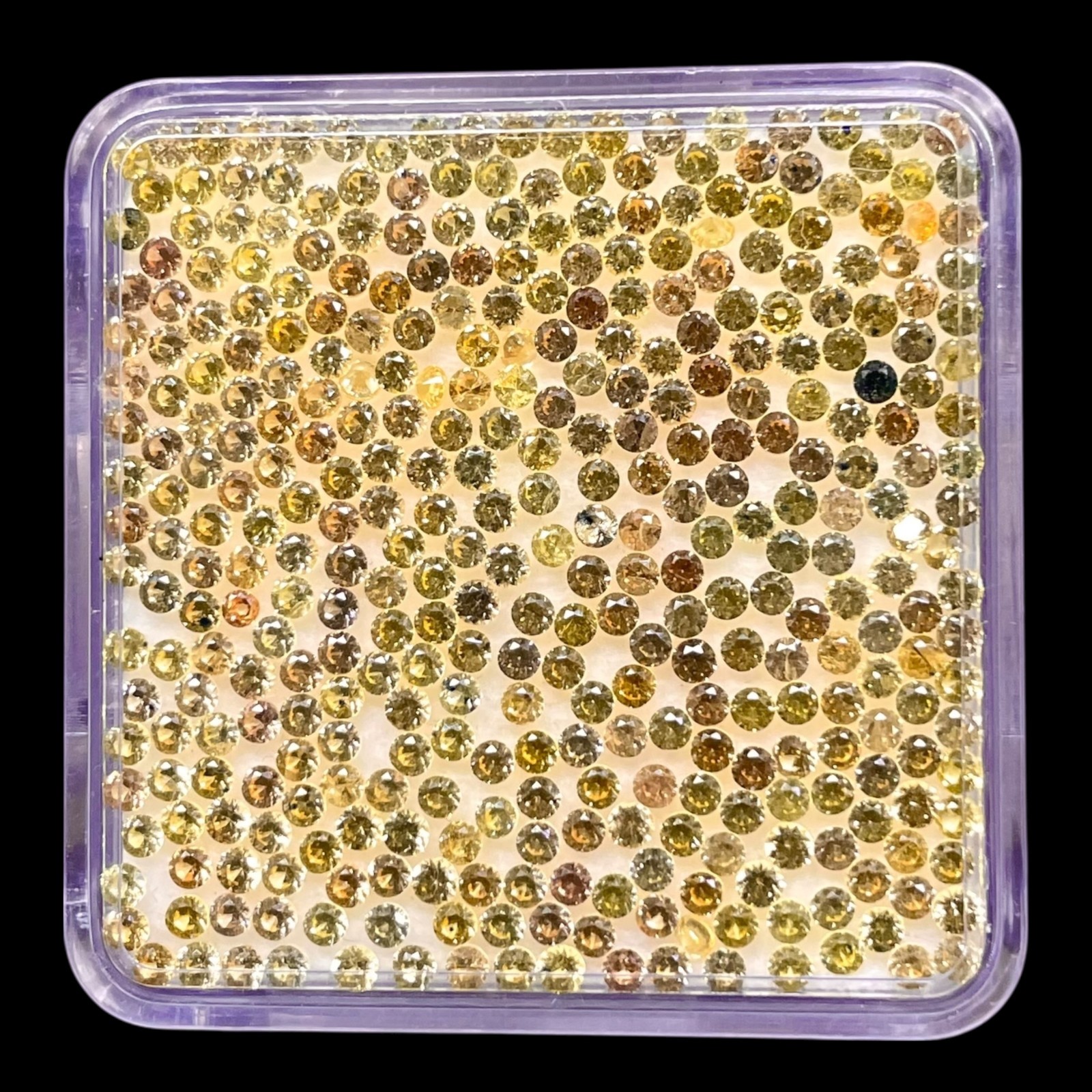 50 Pcs Natural Yellow Sapphire 1.7mm Round Diamond Cut Loose Gemstones Sri Lanka