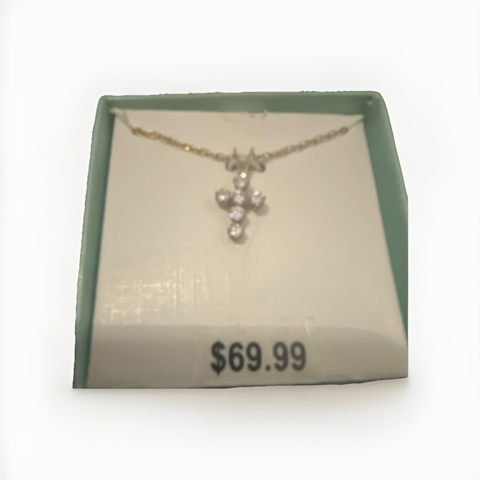 Jewelry of Faith Gold Crystal Cross Pendant Necklace Religious Charm