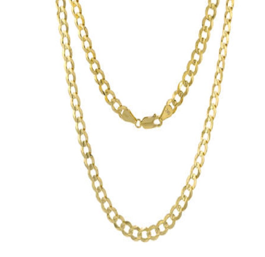 Real 18K Yellow Gold Filled Nickel/Lead Free Cuban Curb Link Chain Necklace C70G
