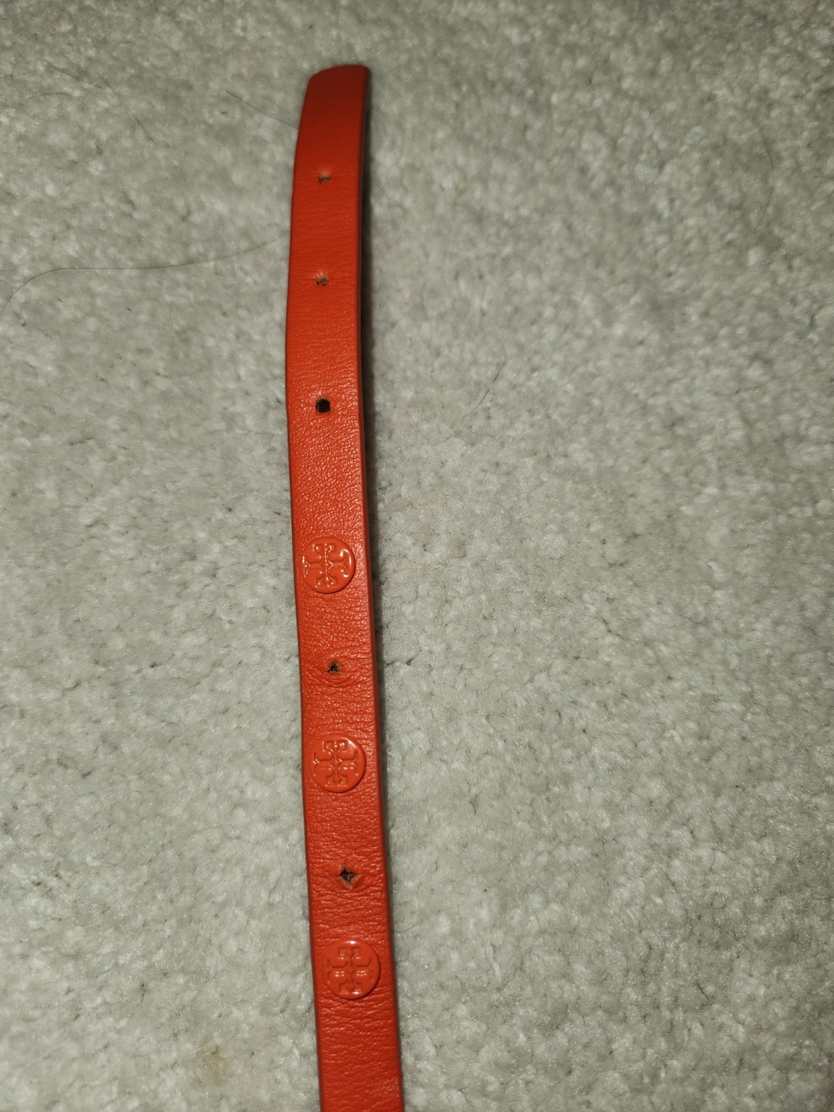 Tory Burch Orange Blue Leather Woven Logo Wrap Bracelet Belt Look Design