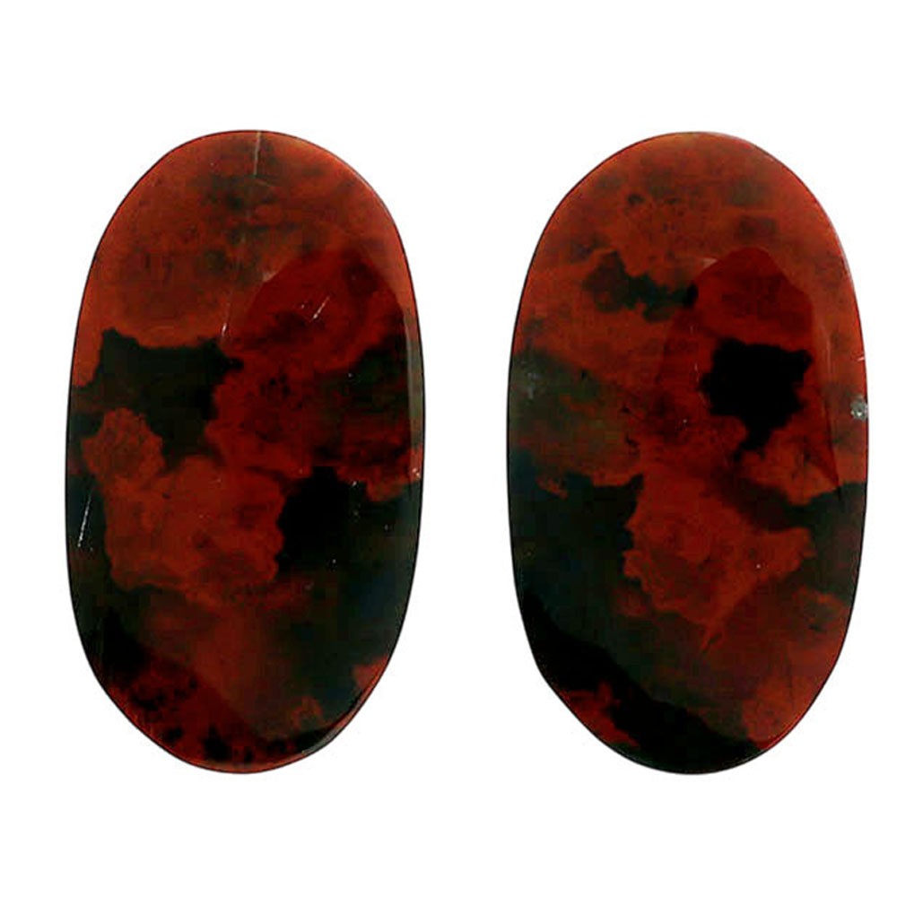 Natural Blood Stone Pair 13.25×23.7×4.5 mm Oval Shape Gemstone LS32-06978