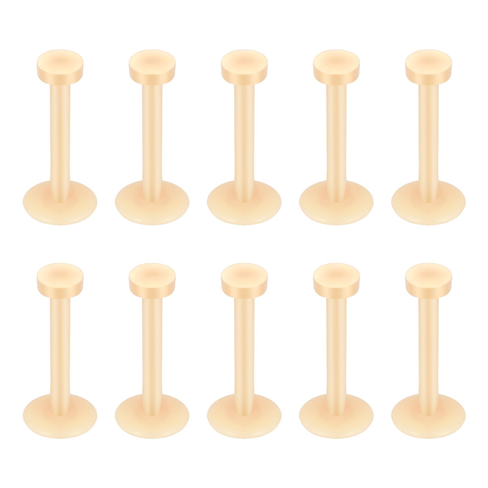 40PCS Silicone Lip Studs Push in Labret Nose Ring Helix Cartilage Earrings 16G