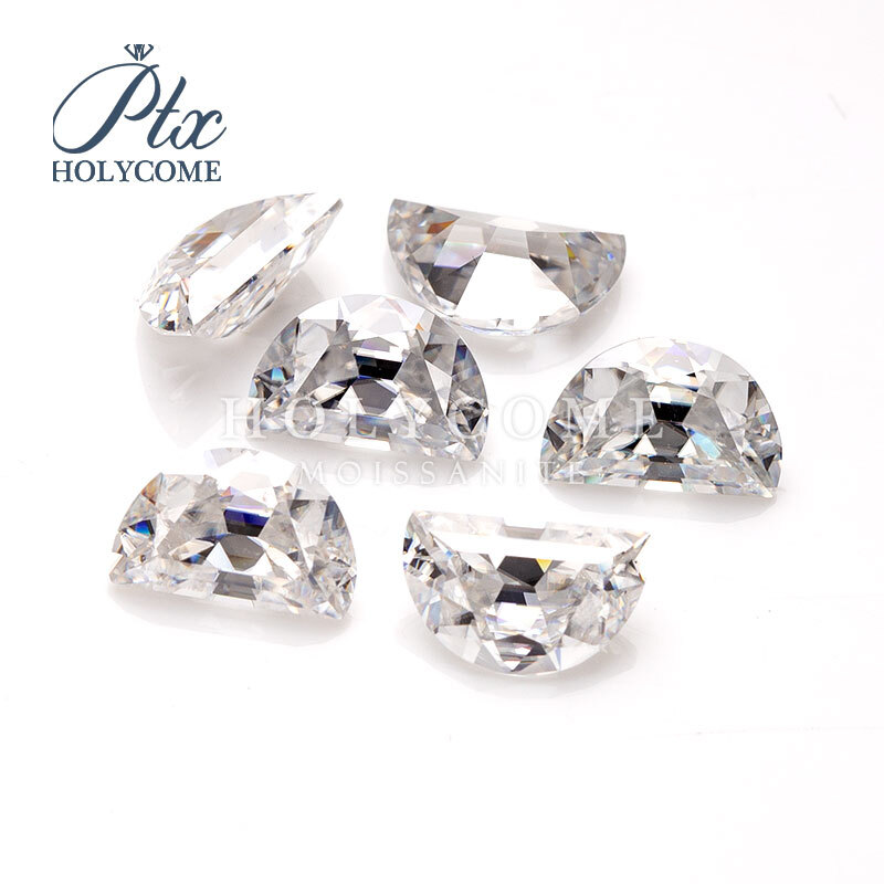 3x4mm-6x9mm White D Color Half Moon Moissanite Stone VVS1 Excellent For Jewelry
