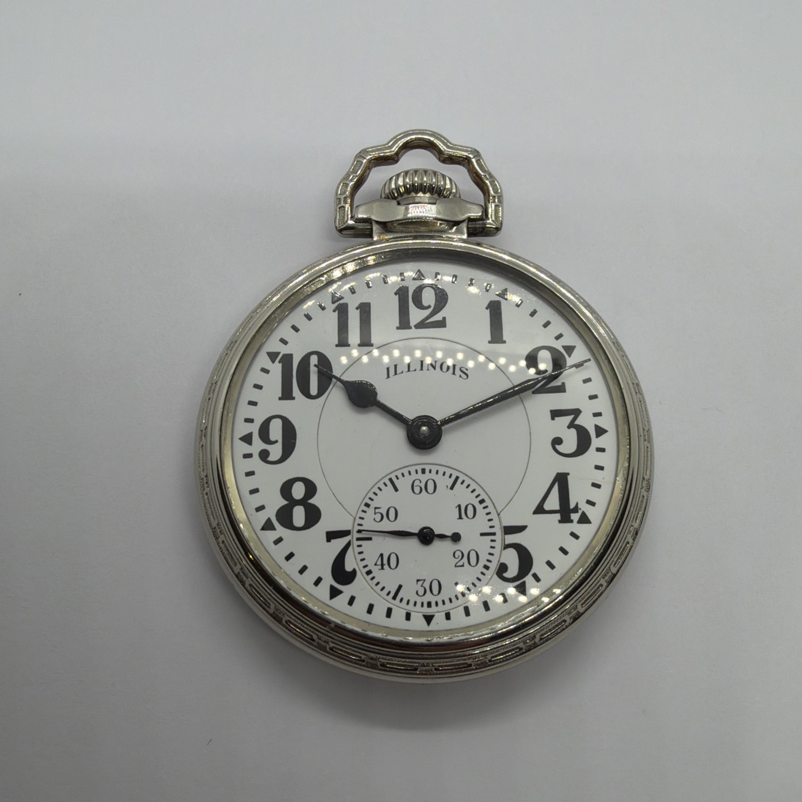 EXCELLENT ILLINOIS 161A ELINVAR 21j 16s BUNN SPECIAL POCKET WATCH 14K WGF 60 HR