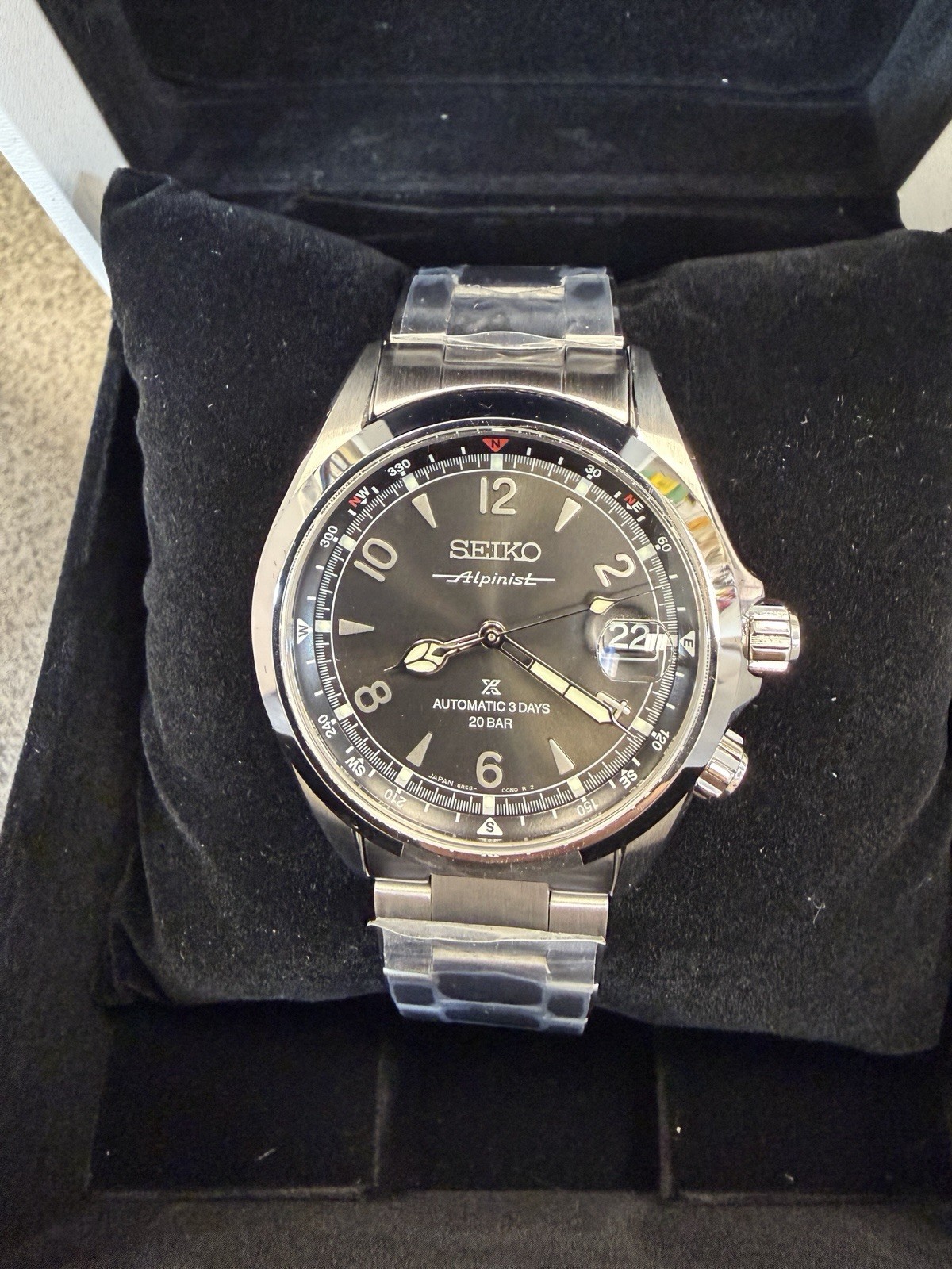 Seiko Prospex Alpinist Black Dial Steel Bracelet Watch SPB505 New With Tag Japan