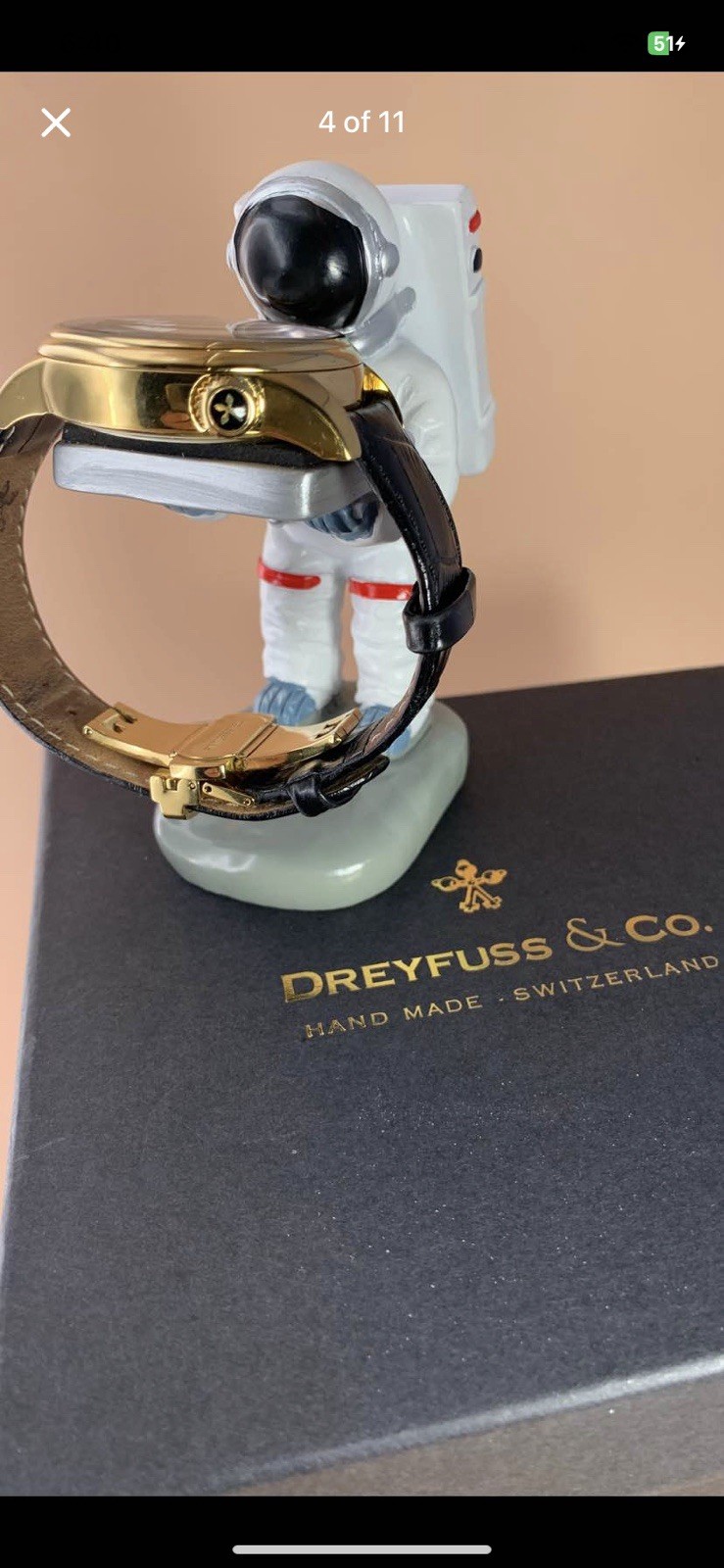 Dreyfuss&Co Seafarer Hand Made Gold Plated Automatic Skeleton Swiss MSRP$1950