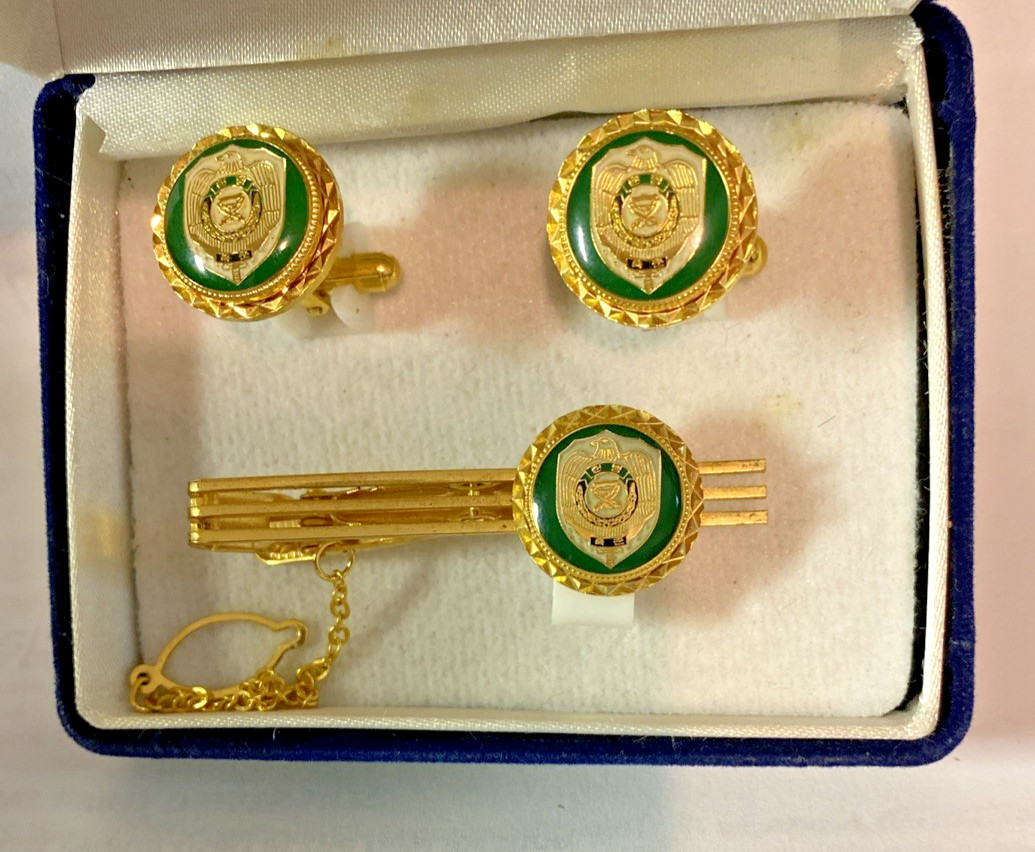Republic of Korea Army Cuff Link & Tie Clip Set ROKA In Presentation Box