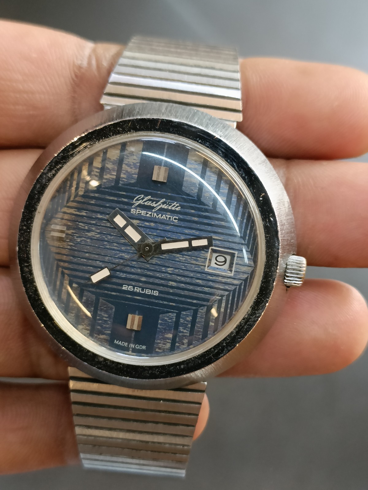 VINTAGE GUB GLASHUTTE SPEZIMATIC 26J AUTOMATIC GERMANY MEN’S WORKING CONDITION