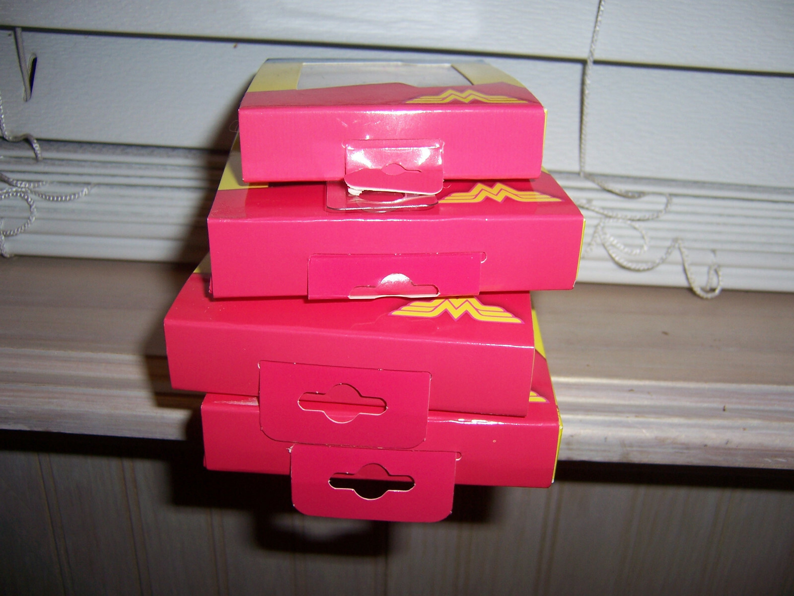Lot Of 4 Boxes Jewelry WONDER WOMAN AS PICTURED