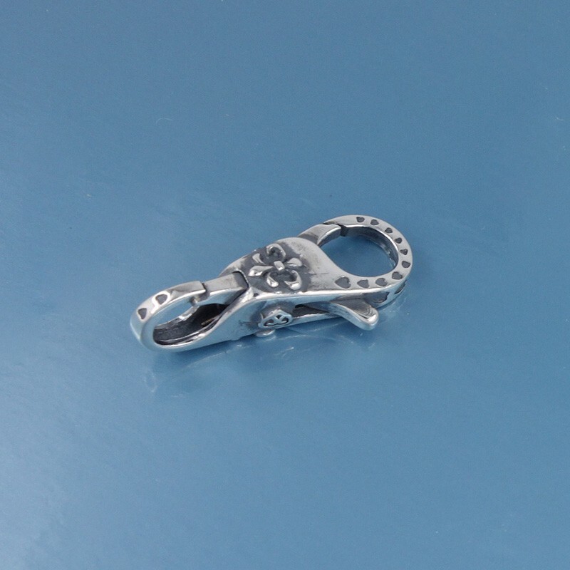 Sterling Silver Double Openings Lily Lobster Claw Clasp Connector #44066