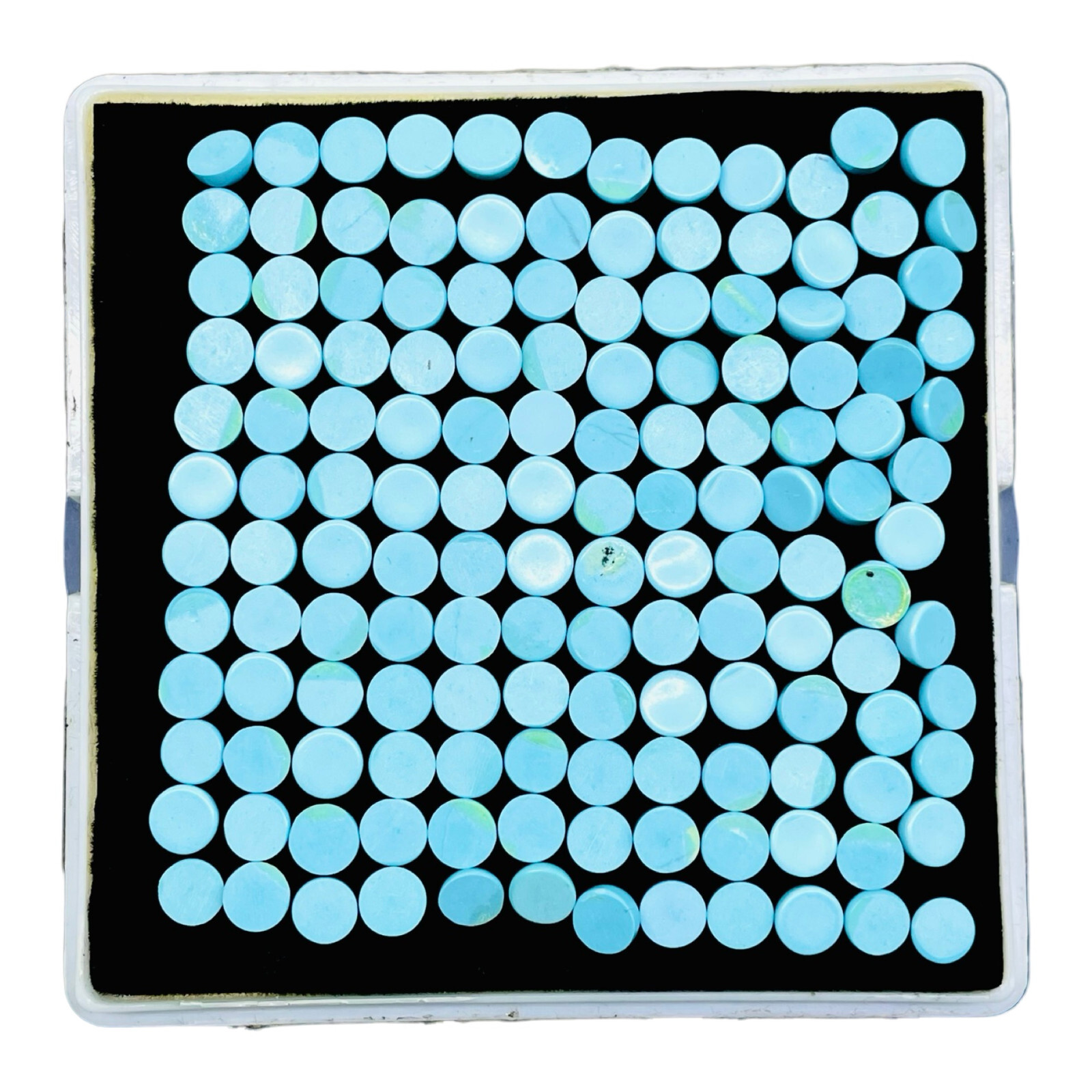 150 Pcs Natural Constituted Turquoise 6mm Round Cab Loose Gemstones Lot 105 Cts