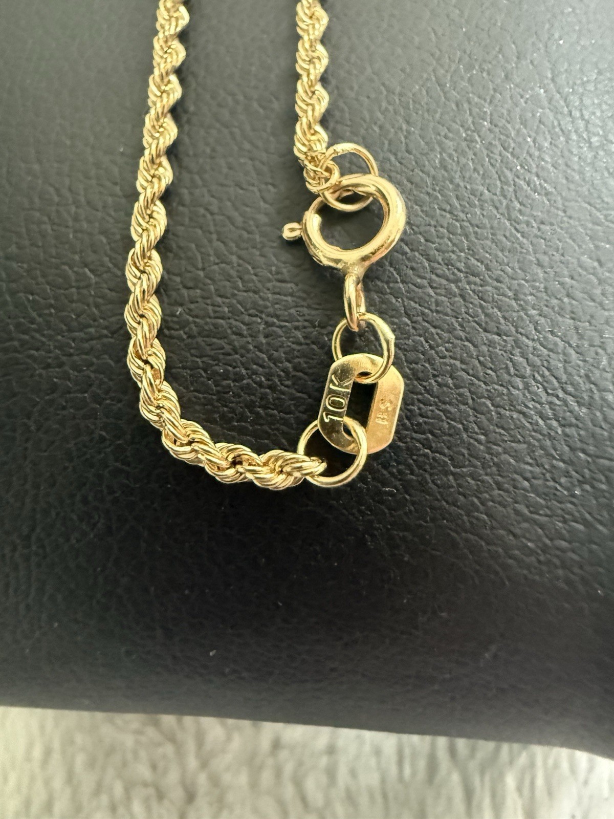 10kt solid yellow gold rope bracelet 7” Inch 1.6mm Dainty Stacker New Stamped