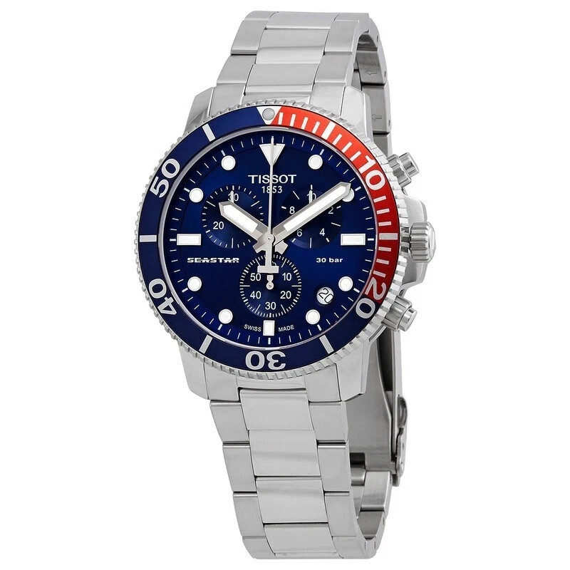 Tissot Seastar 1000 45.5mm Blue Dial Pepsi Chronograph Watch T120.417.11.041.03