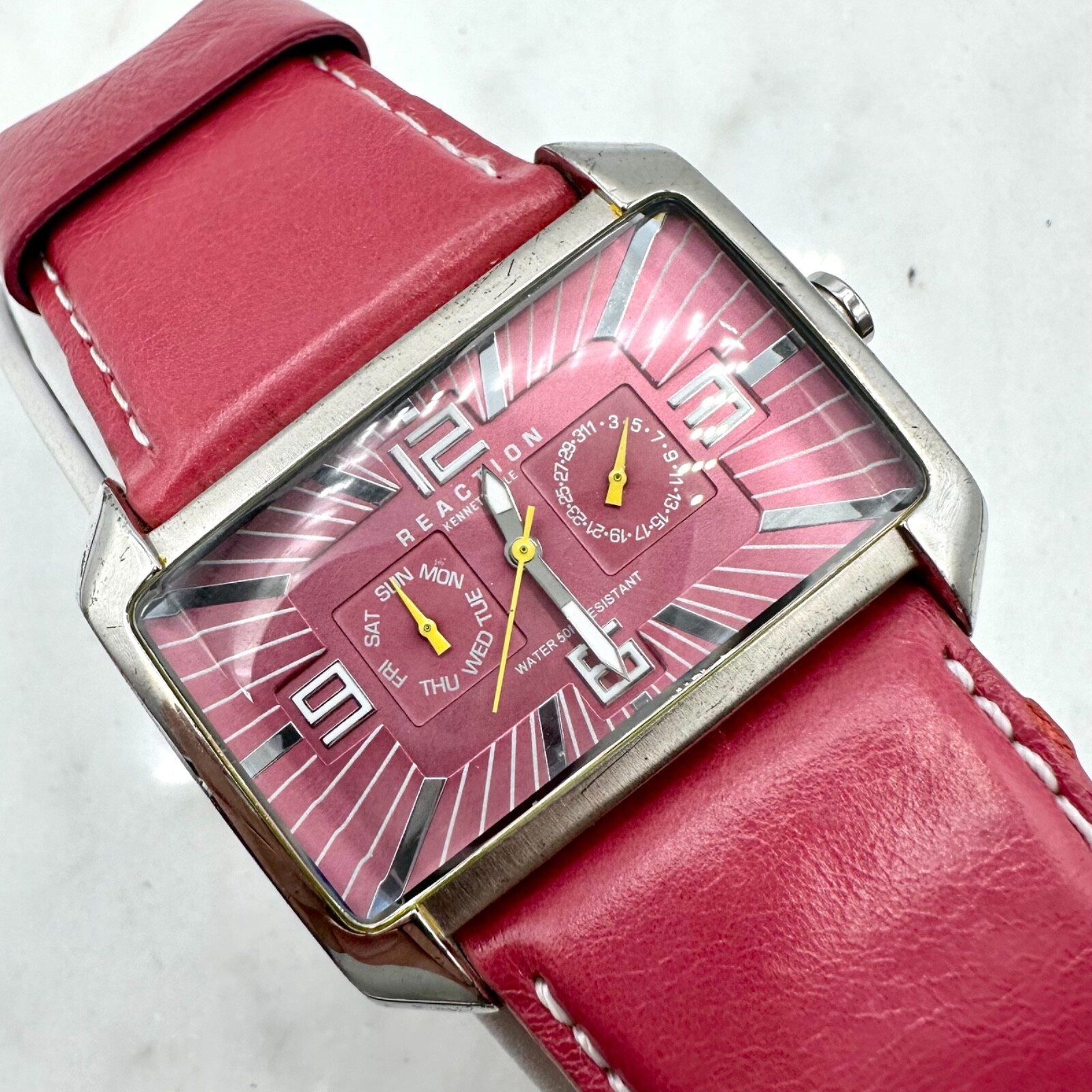 Kenneth Kole Reaction Watch, RK2184, Pink, New Battery Installed