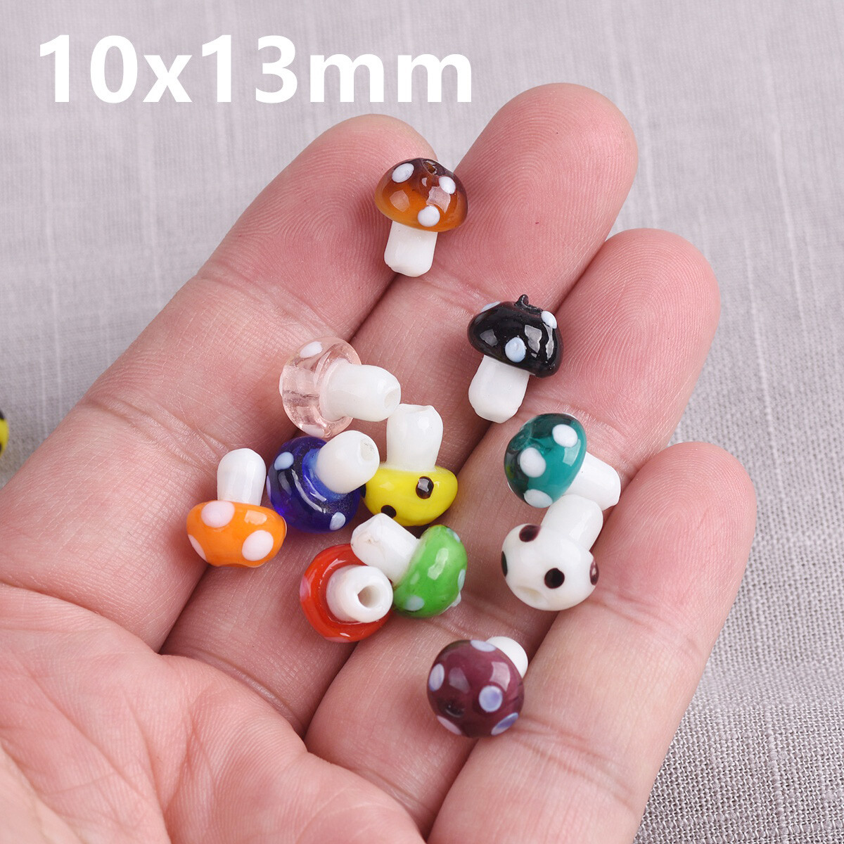 10pcs Mushroom 13x10mm 16x12mm 18x15mm Handmade Lampwork Glass Loose Beads