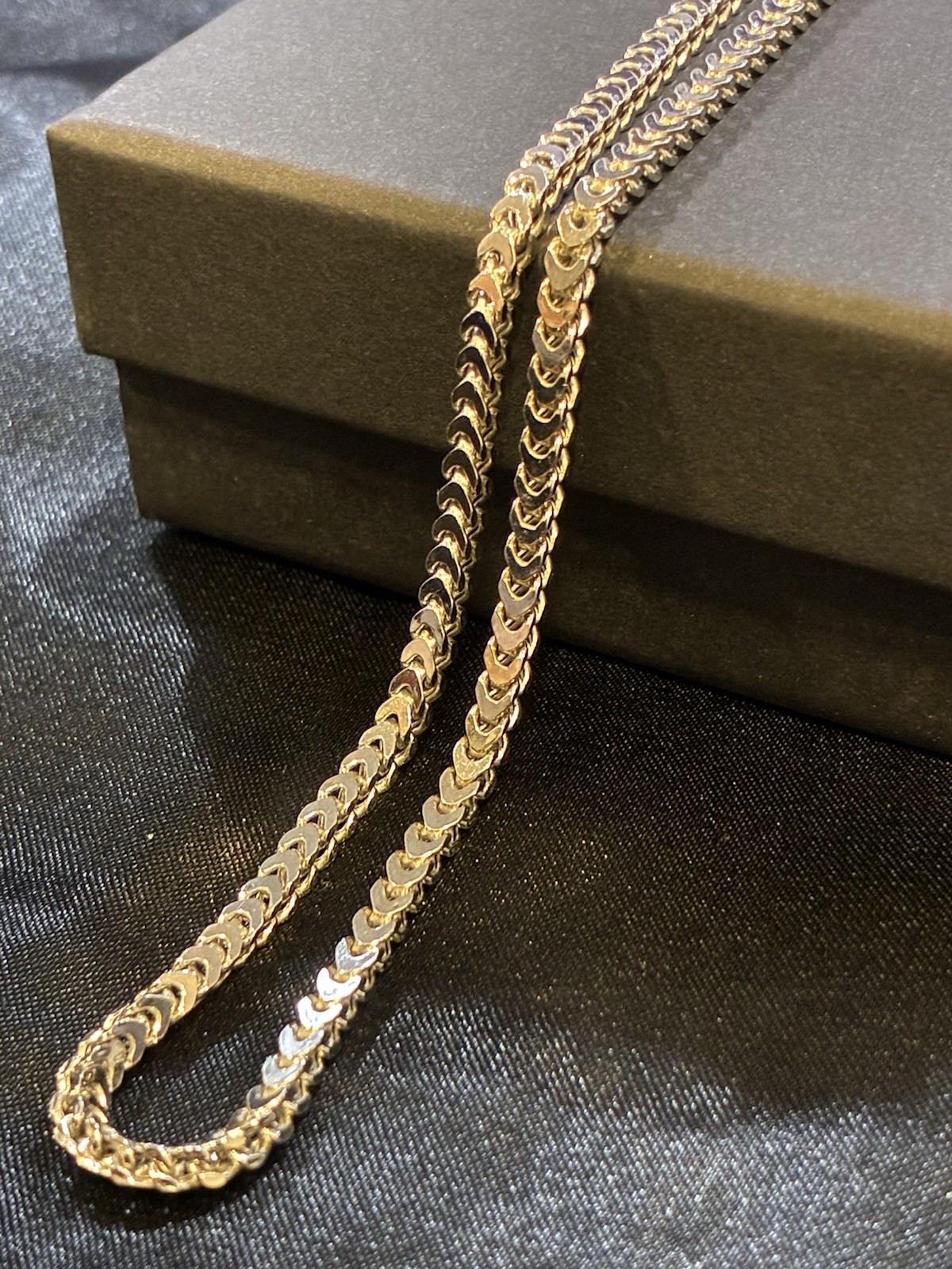 Unisex 925 Sterling Silver 2.5mm Square Franco Chain Necklace 22″ Rhodium Plated