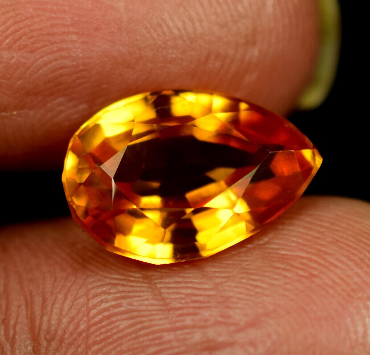 6.65 Ct+ Nice Color Natural Fire Orange Spessartite Garnet Namibia Pear Gemstone