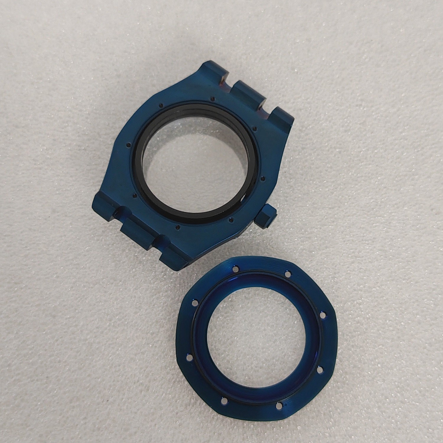 41mm Electroplate Blue Watch Case Sapphire for Nh35 Nh36 Movement 31.8mm Dial