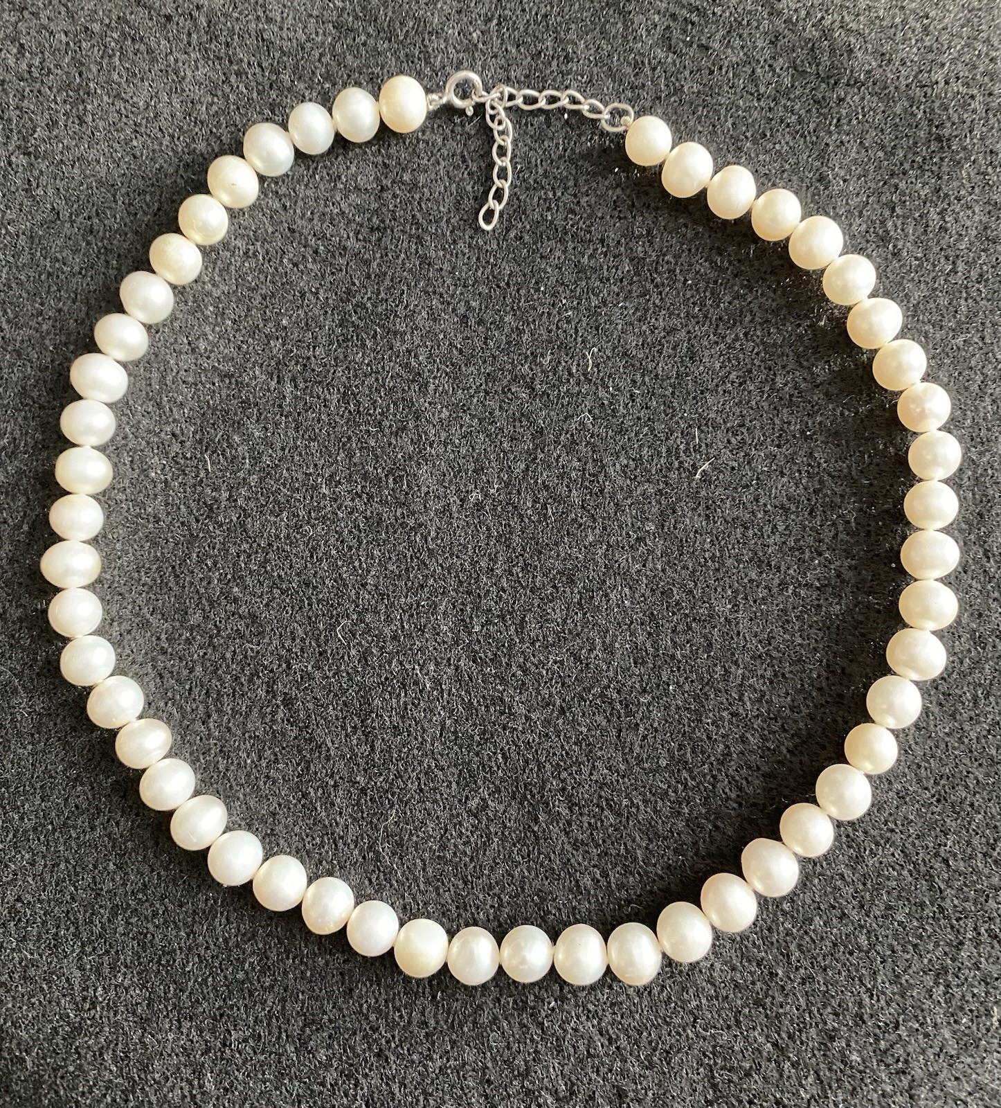Natural Pearl Sterling Clasp 15 inch Choker Style Necklace