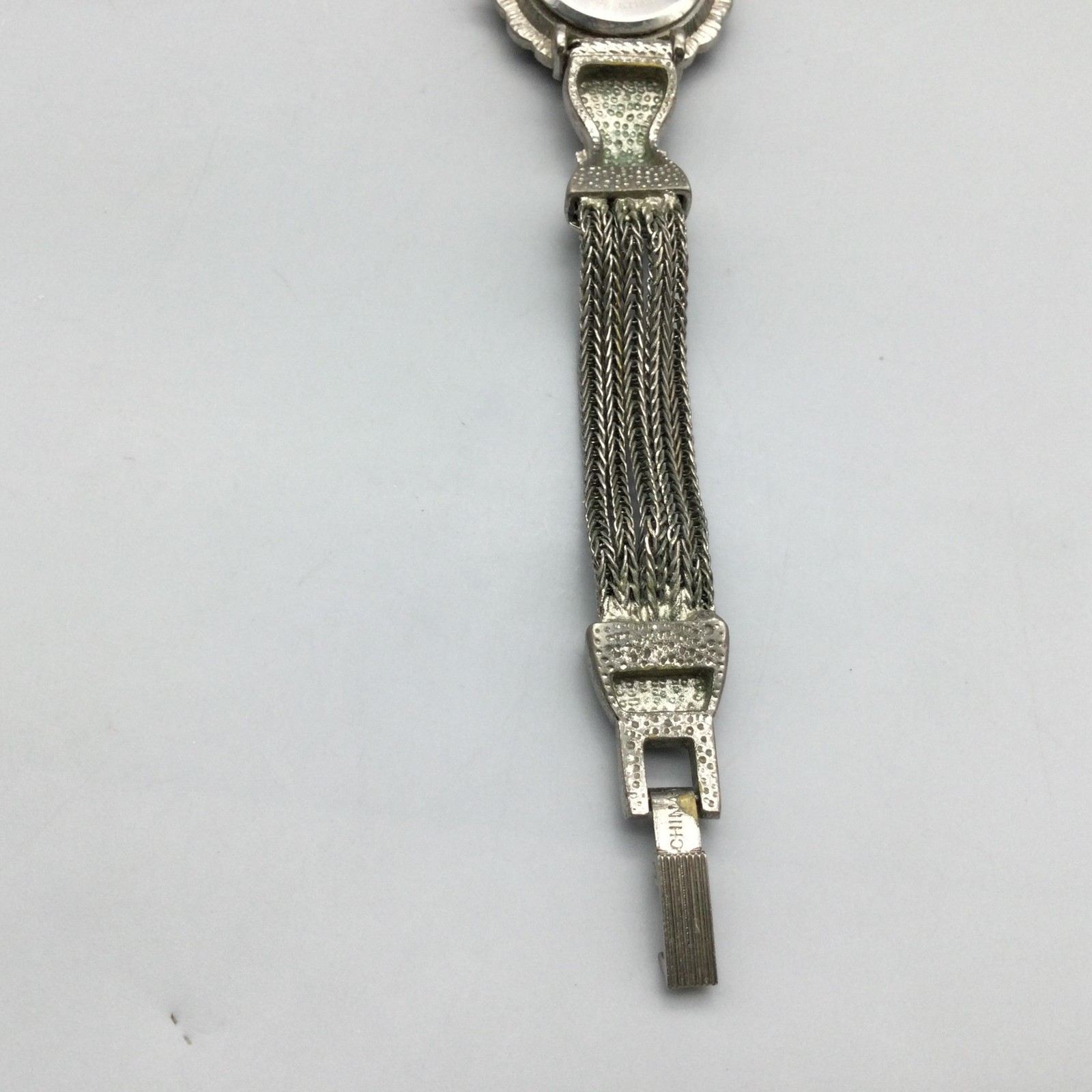 Mayfair Womens Watch 27mm White MOP Dial Silver Tone Marcasite New Battery 7.25″