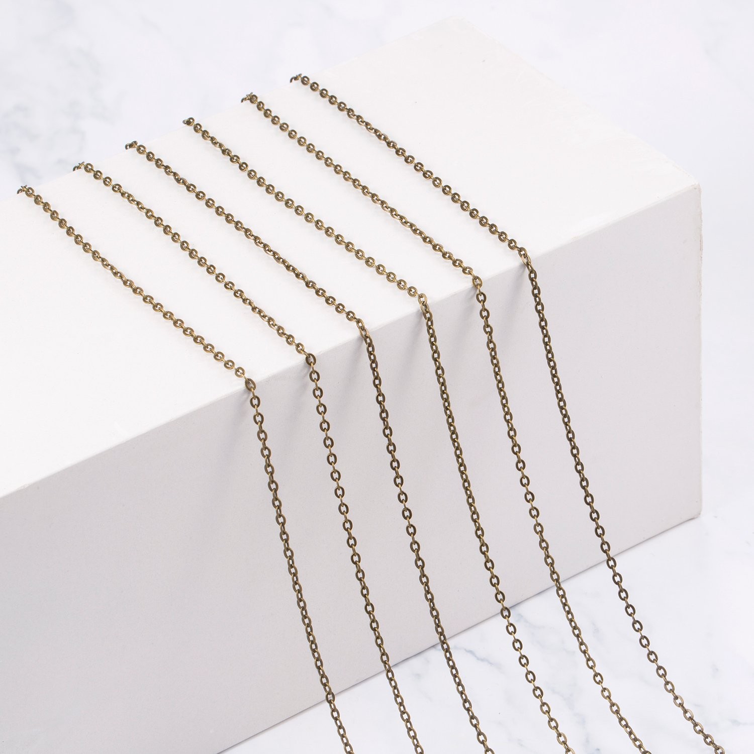 24 Pack Bronze Link Cable Chain Necklace DIY Chain Necklaces (20 Inch)