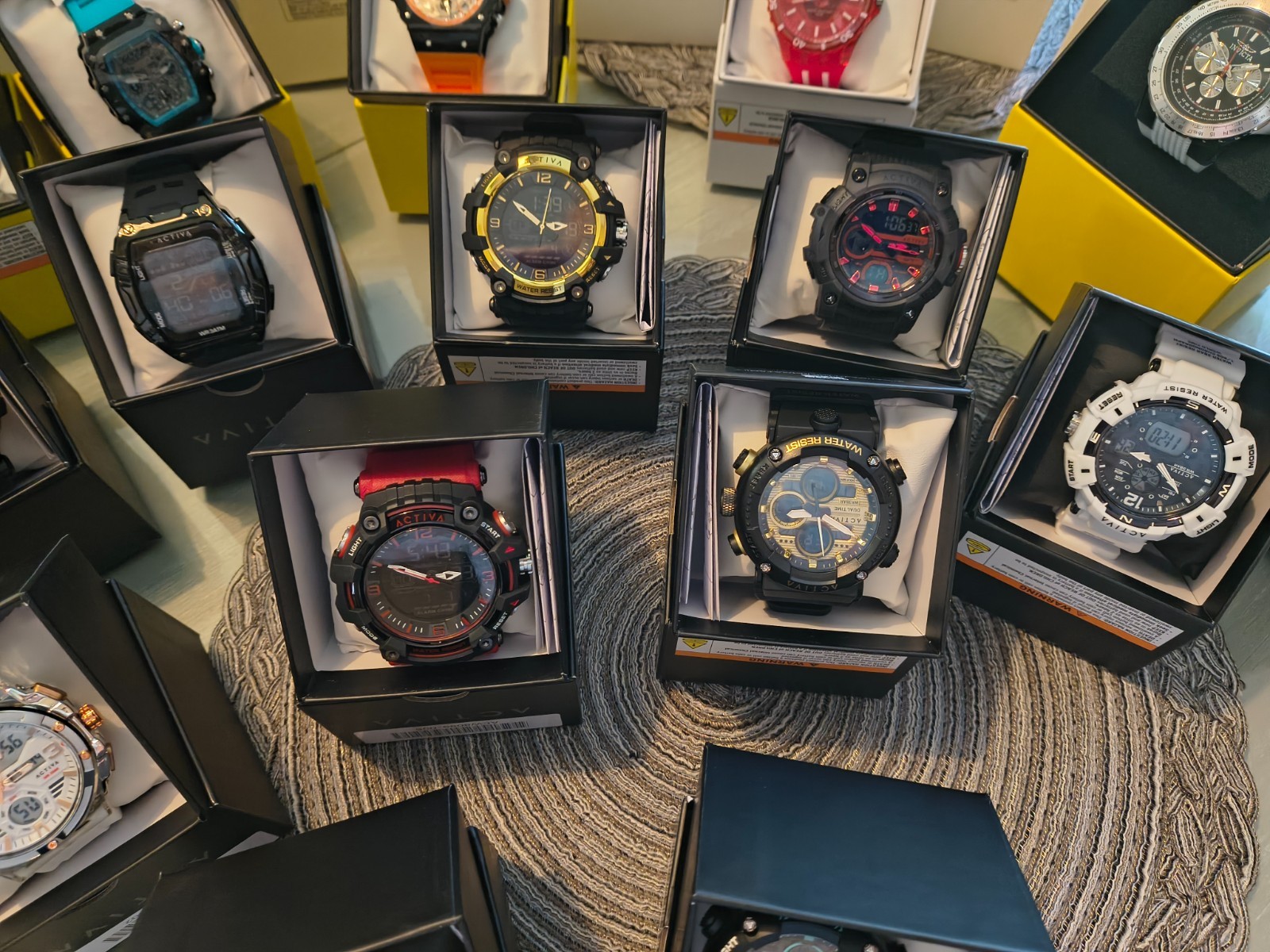 Invicta Watch Lot of 20 to include 14 Activa watches and 15 slot Hard Case