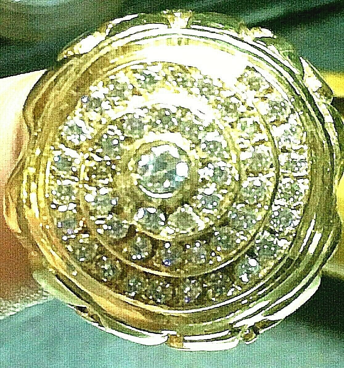 1oK Gold, HUGE HEAVY Hip Hop NUGGET BLING Ring, Kentucky Cluster, Weighs 39.2gms