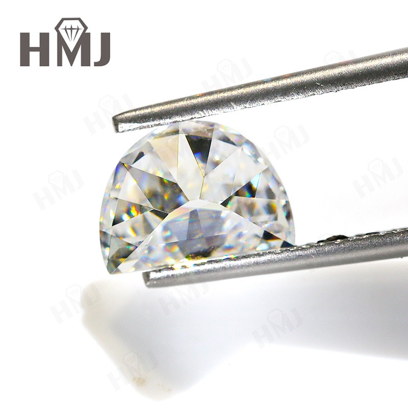 Wholesalers Special Moissanite Loose Stones Half Moon Gemstone White D Color DIY