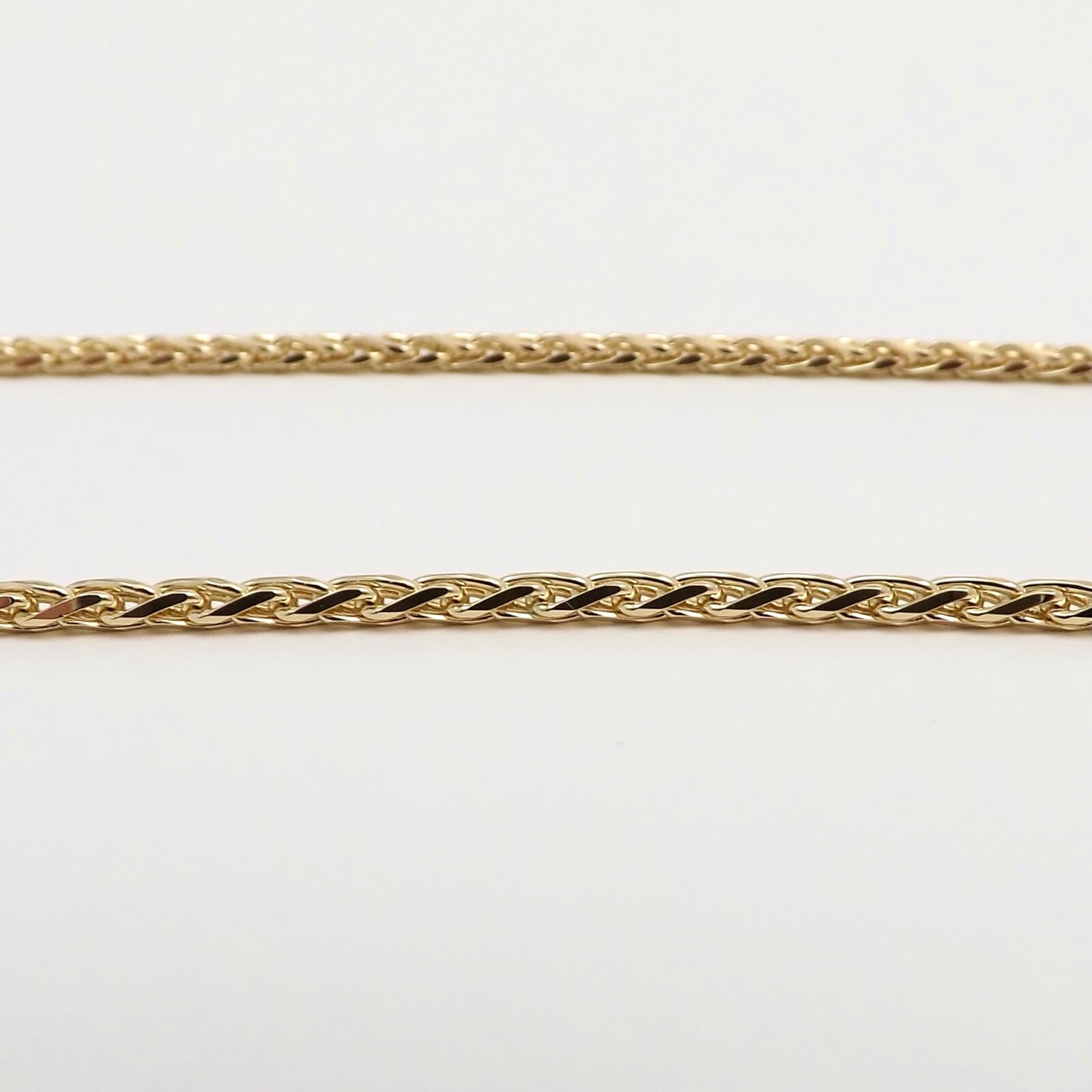 14k Gold Round Wheat Link Pendant Chain Necklace Diamond Cut 18in 2mm New