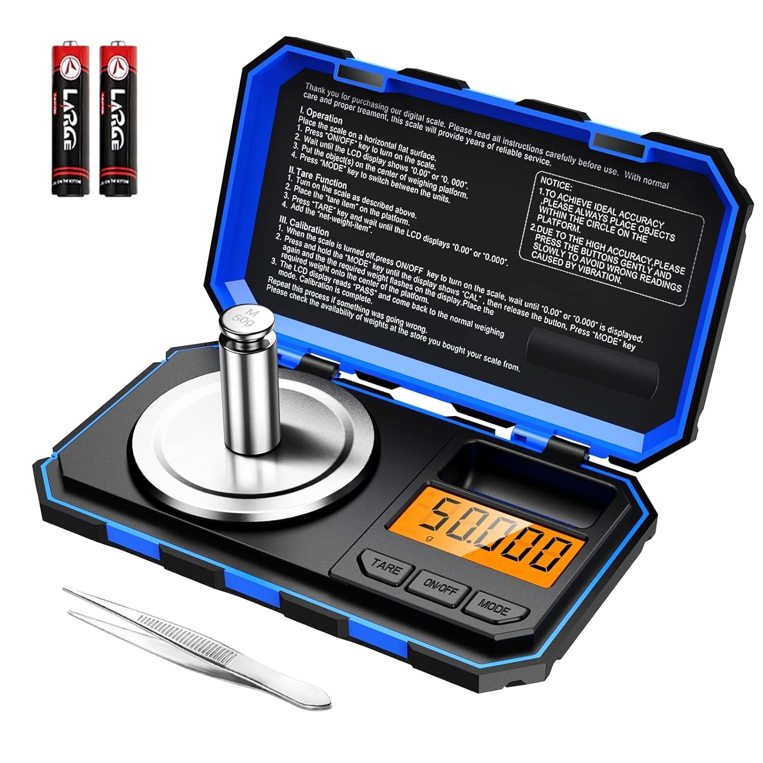 Digital Pocket Scale, 50g 0.001g Professional Milligram Scale, Portable Sized