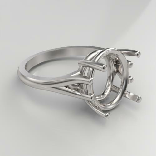 (14x10mm – 20x15mm) Oval Sterling .925 Ring Setting (Ring Sizes 6,7,8, 9 )