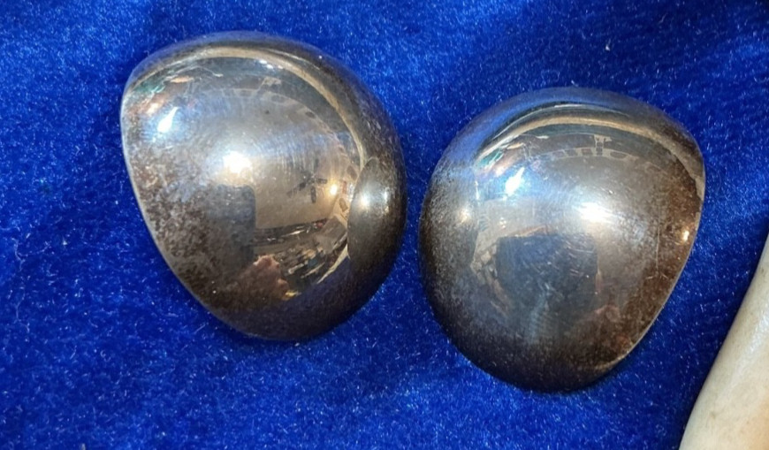 VINTAGE SOUTHWEST. N. A. STERLING DOME EARRINGS, SIGNED