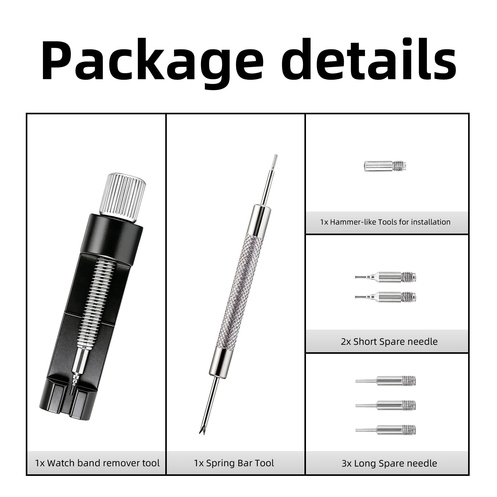 RANBOS Watch Link Removal kit, Band Adjust and Pin Remover for Black