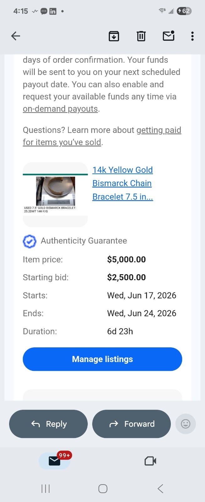 Ross-Simons 14k Yellow Gold Bismarck Chain Bracelet 7.5 in, No Stone