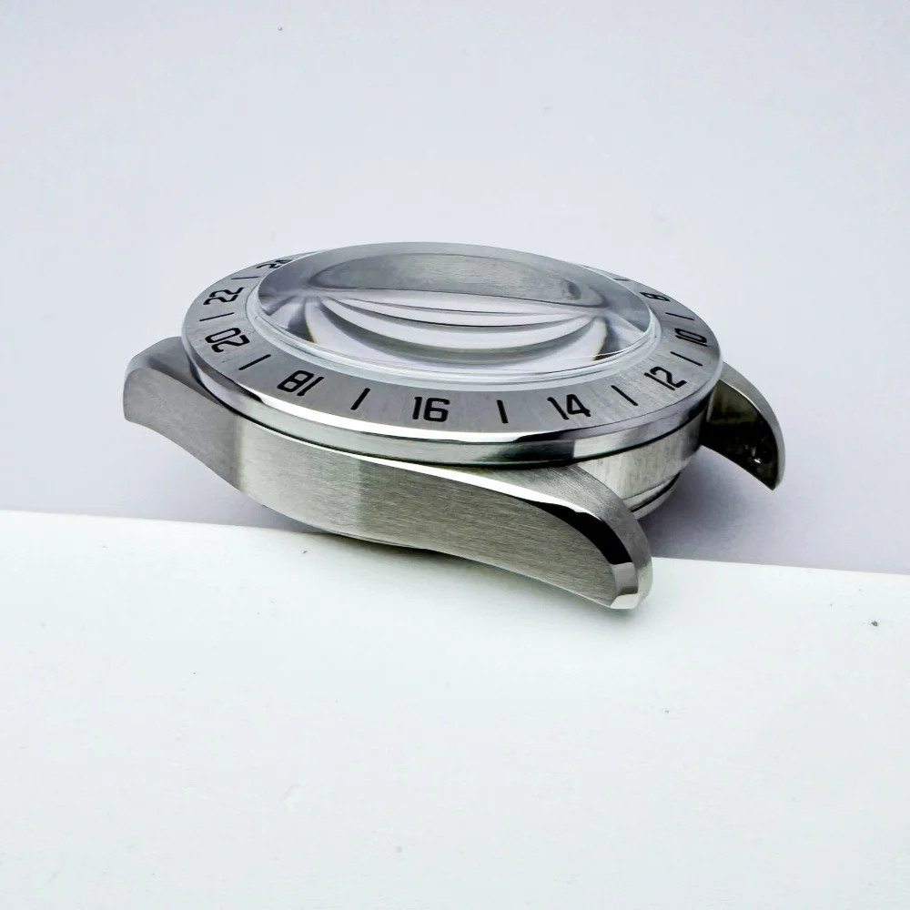 40mm Dive Watch Case PVD Black Finish Sapphire Crystal For NH34 NH35 NH36