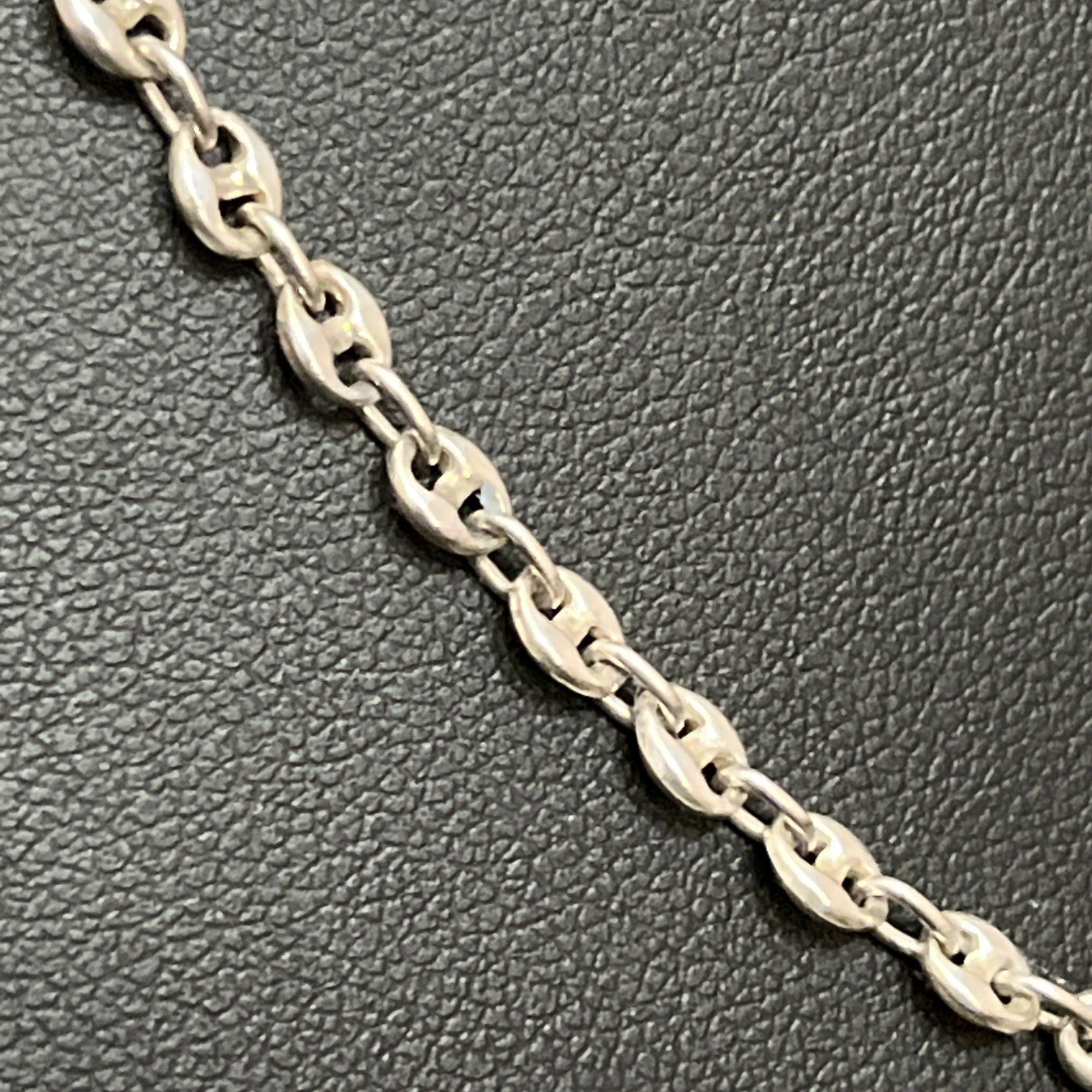 Vintage Italy Sterling Silver 925 Puffy Gucci Link Chain Necklace 18” Long 3.8mm