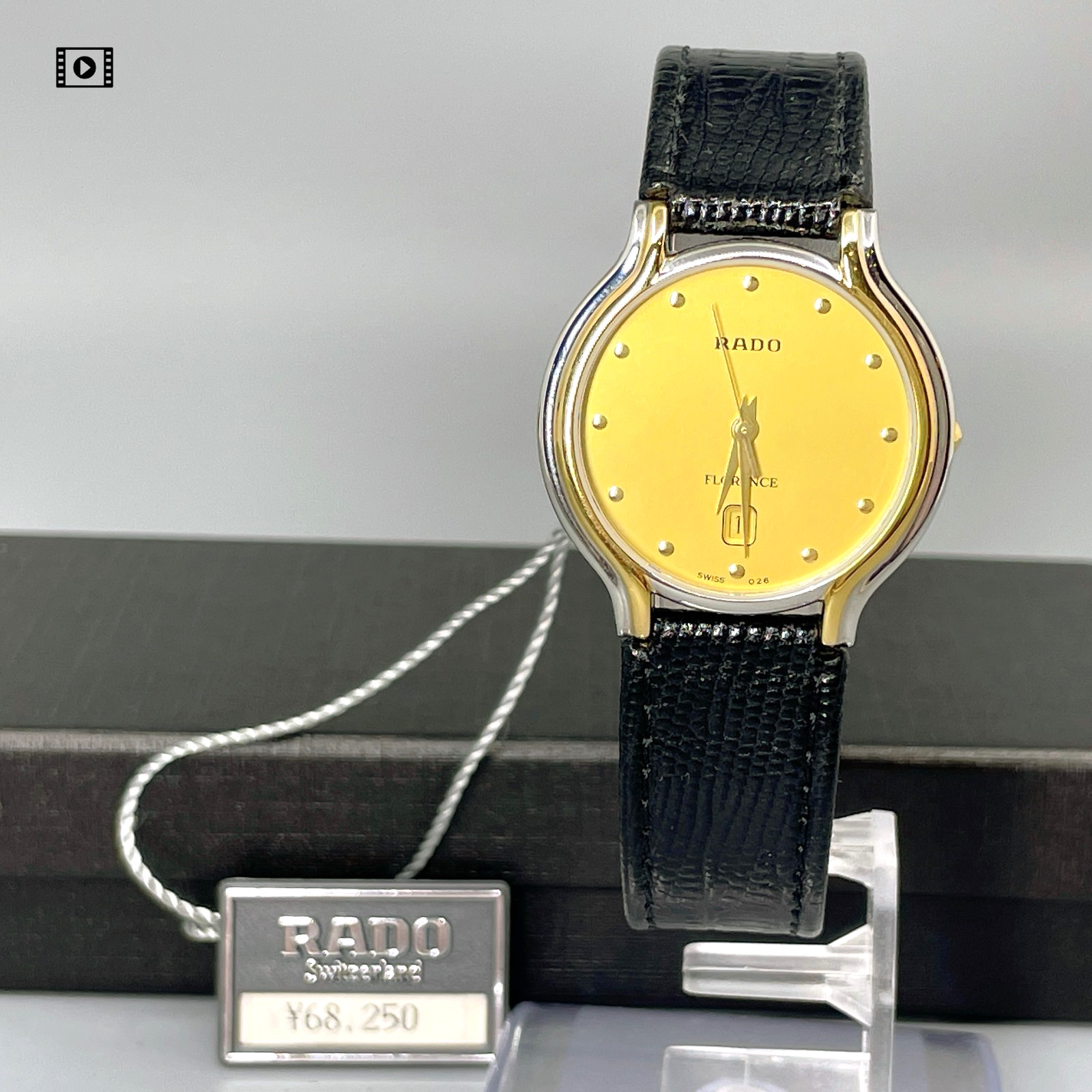 【New Old Stock】RADO FLORENCE 129.3644.4 Gold Dial Quartz Men’s Watch -US Stock