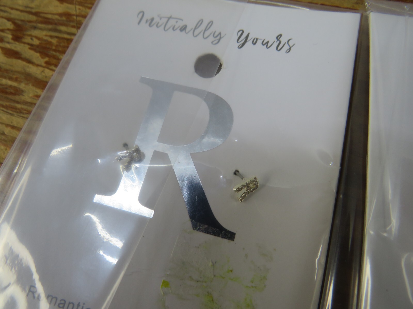 Lot of 2 New Initially Yours earrings “R” Silver