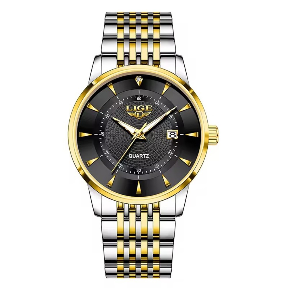 LIGE Men Watch Brand Steel Quartz Wristwatch Casual Business Male Date Watches
